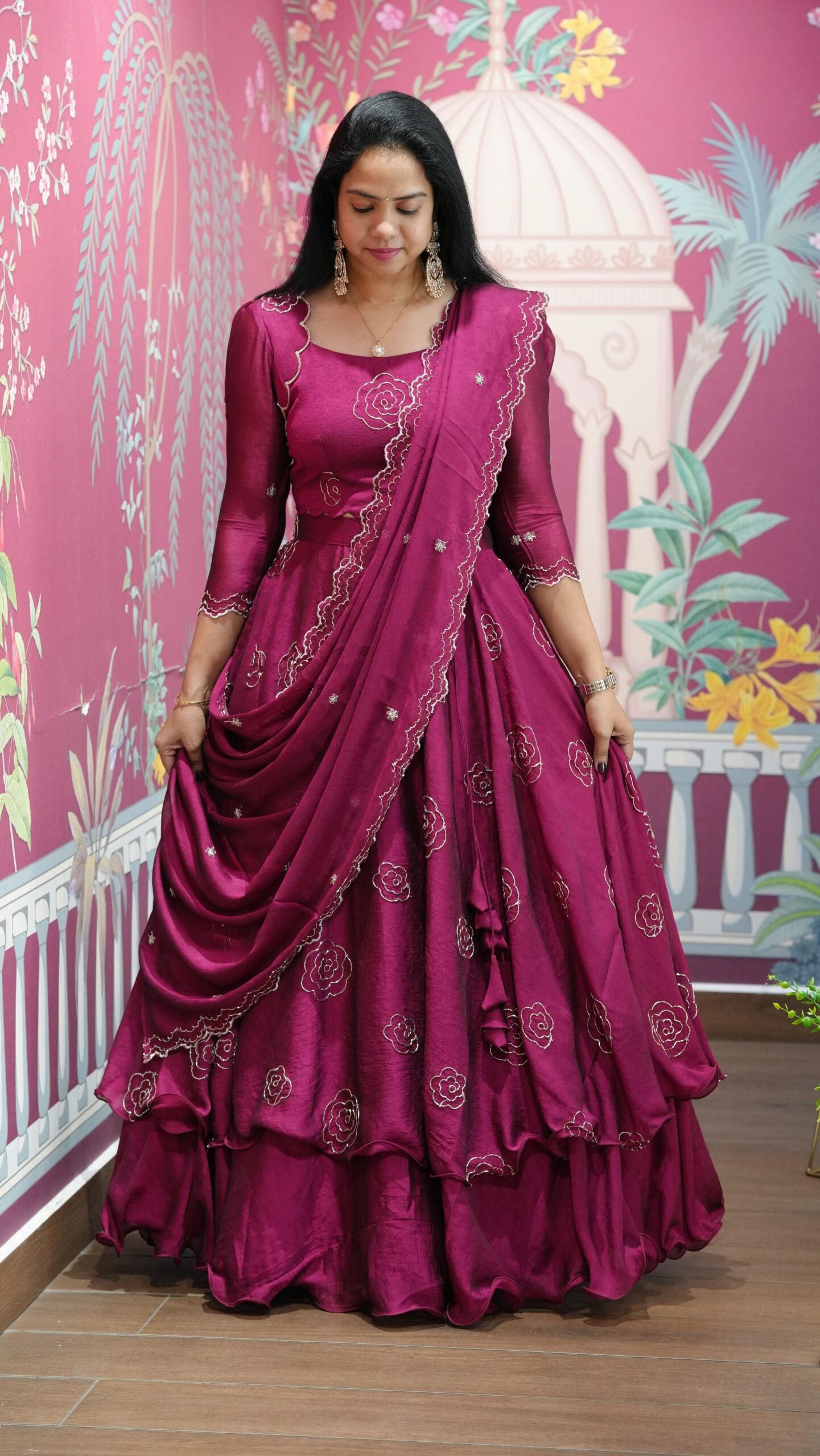 Sitara – Lehenga With Peplum – Pink