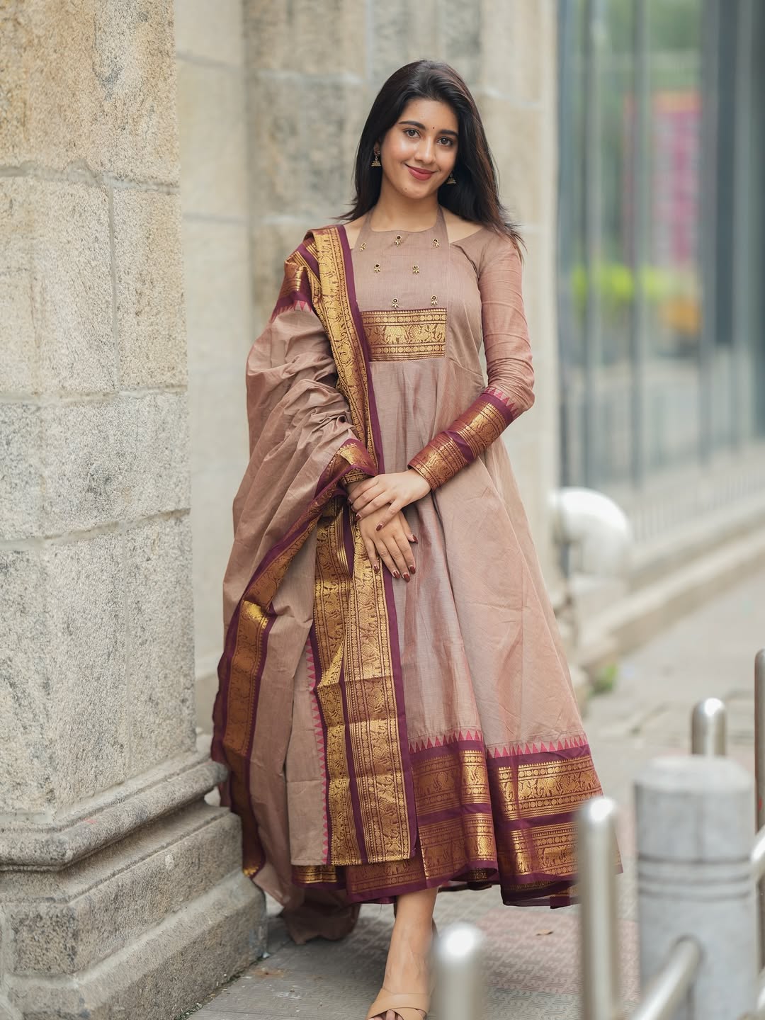 Beautiful Kanchi Cotton Anarkali with Dupatta